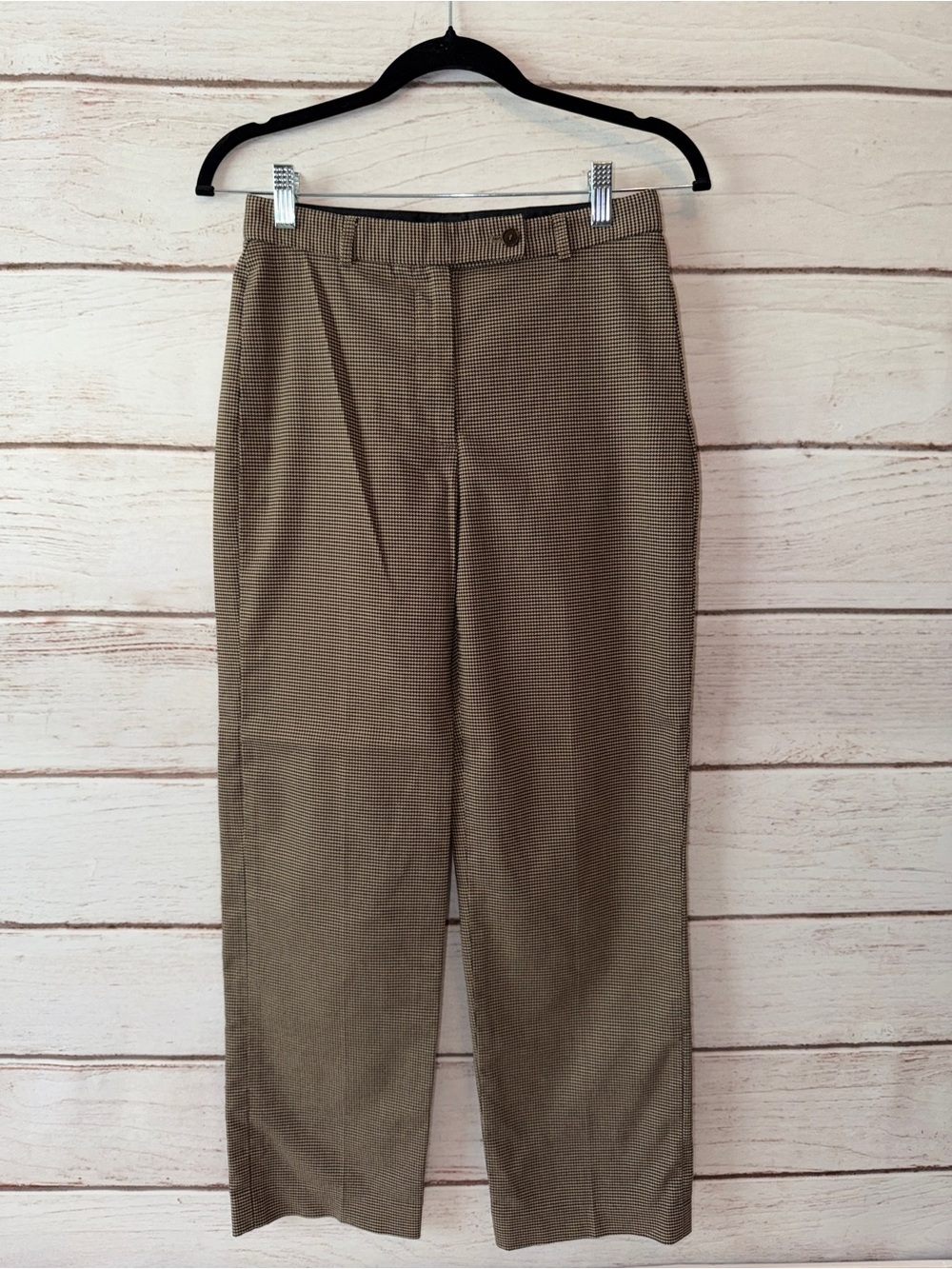 DKNY Women’s Size 2 Brown Black Houndstooth Dress Pants Career Office Trousers